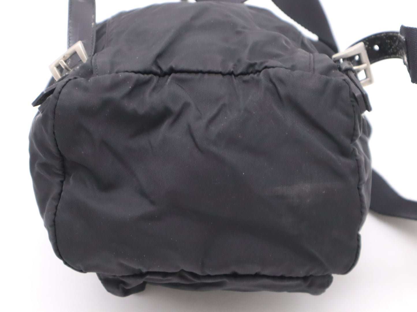 PRADA Nylon Triangle Logo Backpack Black Handbag