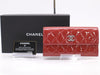 CHANEL Patent Leather Matelasse Long Wallet, Red, with Box, Card Holder, Sticker, 20223778