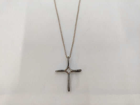 Tiffany & Co. SV925 Elsa Peretti Open Cross Necklace