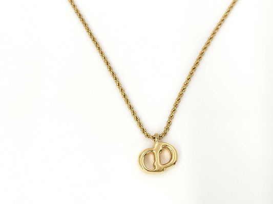 Dior CD logo gold necklace