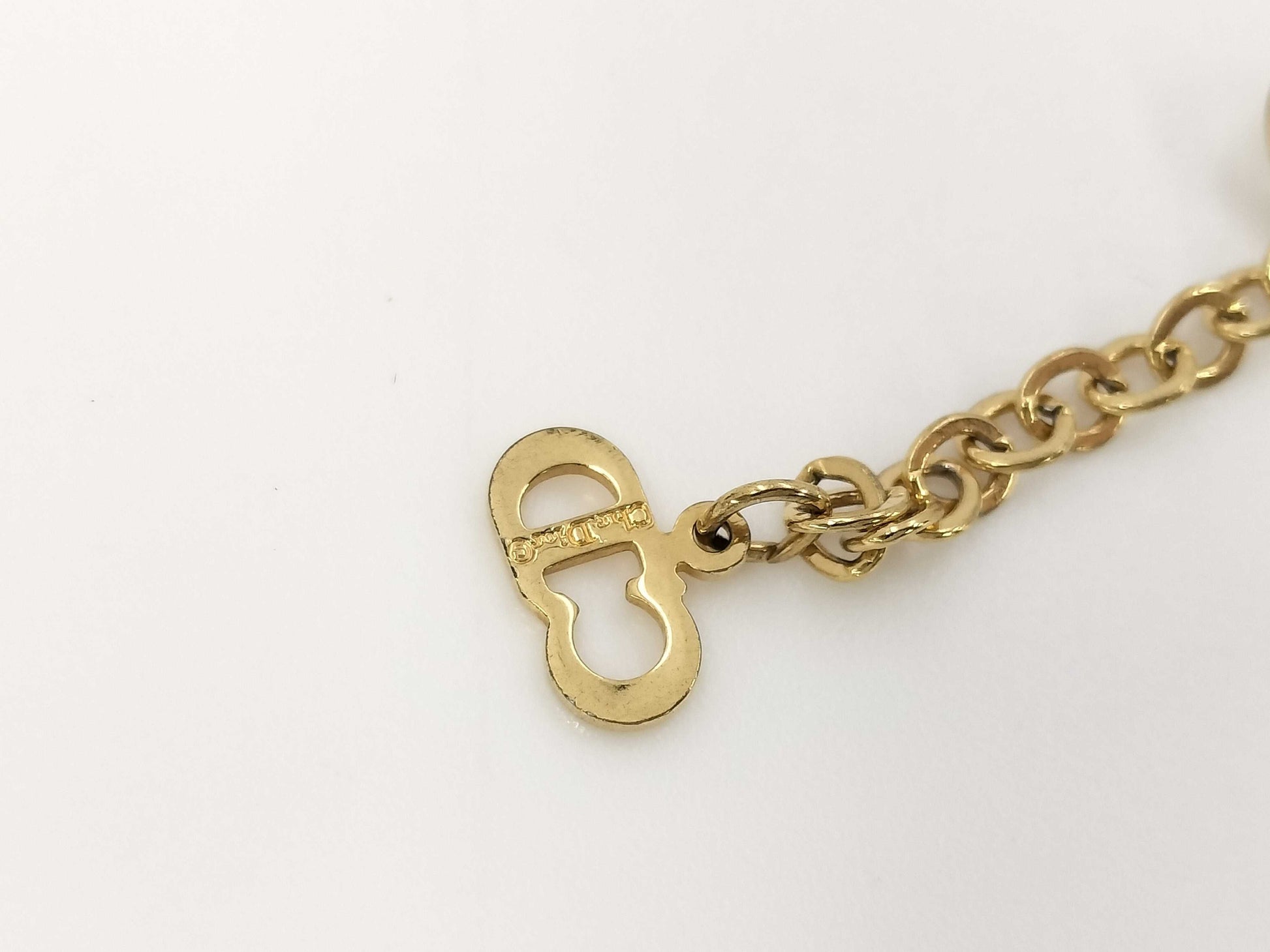 Dior CD logo gold necklace