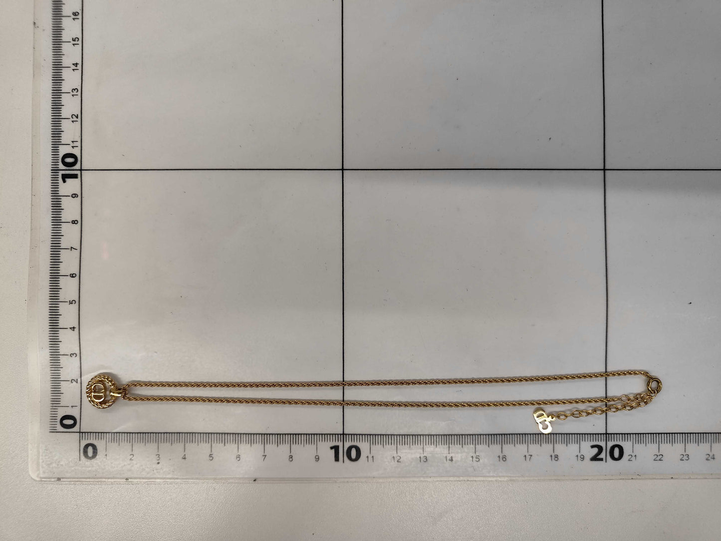 Dior GP CD logo round gold necklace