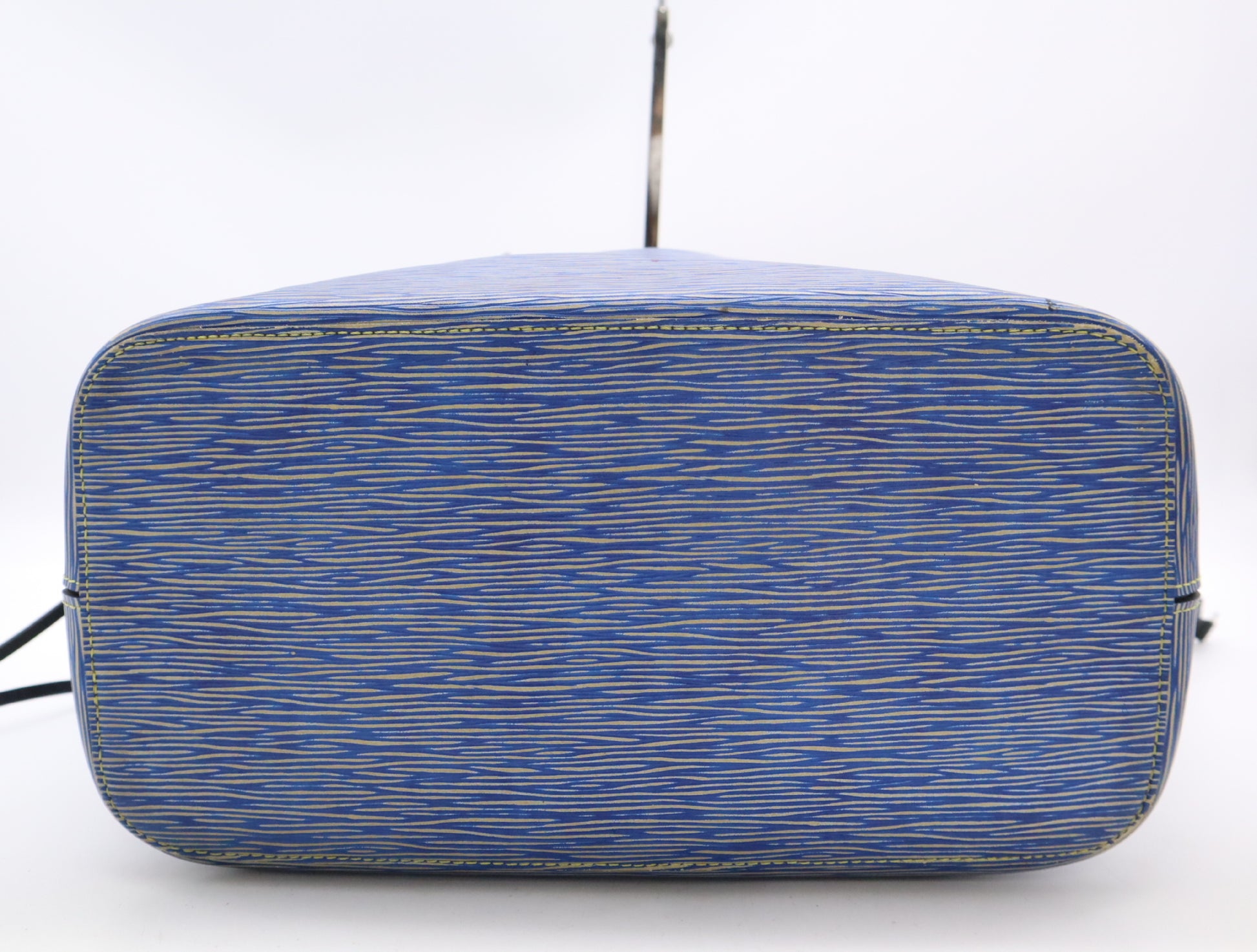 LOUIS VUITTON M51053 Epi Never Full MM Denim Blue Tote Bag with Pouch & Storage Bag