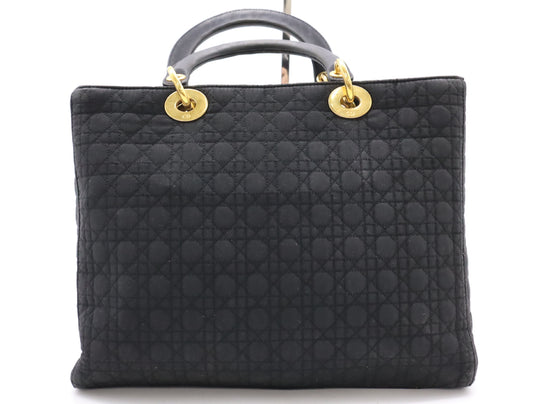 Dior Nylon Lady Dior Large Canage Black Handbag