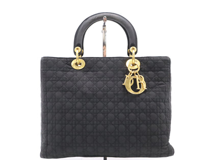 Dior Nylon Lady Dior Large Canage Black Handbag