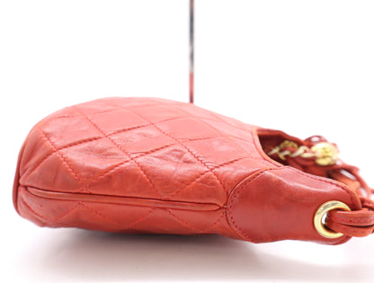 CHANEL Lambskin Matrasse Fringe Cocomark GD Hardware Red Seal 1720828 Shoulder Bag