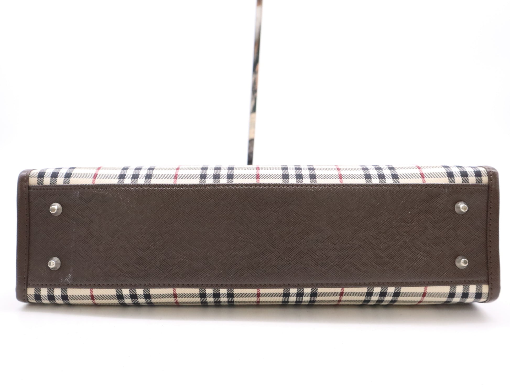 BURBERRY Canvas x Leather Nova Check Beige Brown Handbag