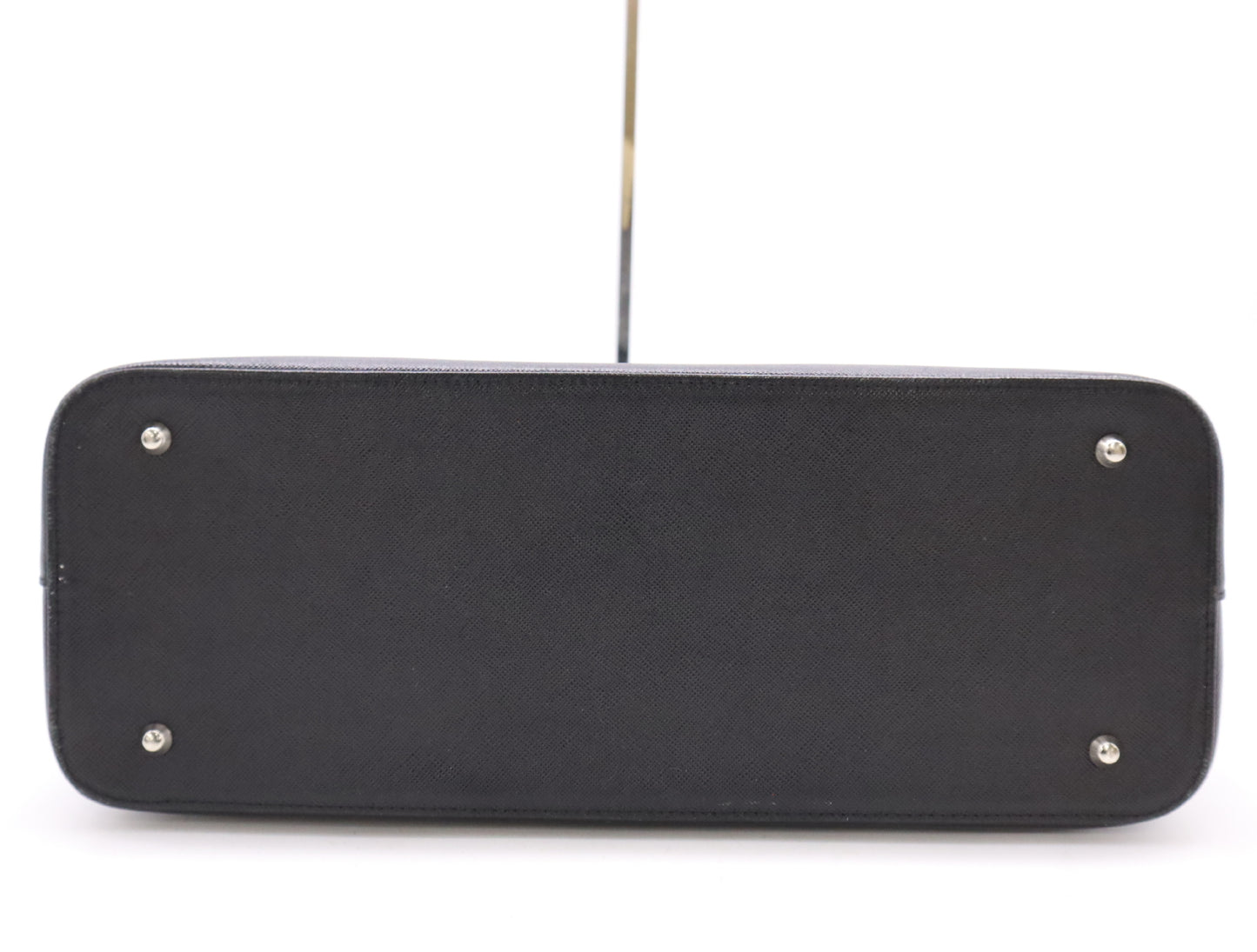 BURBERRY Saffiano Leather Tote Bag Black Nova Check SV Hardware Tote Bag