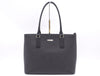 BURBERRY Saffiano Leather Tote Bag Black Nova Check SV Hardware Tote Bag
