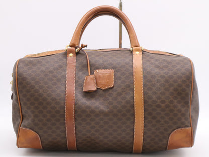 CELINE PVCx Leather Macadam Boston Bag with Brown Keys x2 and Crochet Boston Bag