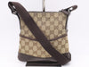 GUCCI 147671 Canvas x Leather GG Canvas Shoulder Bag Beige Brown Shoulder Bag