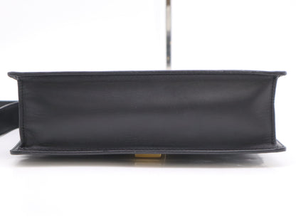 GUCCI 421882 Leather Sylvie Small Ribbon Sherry Line Shoulder Bag Black GD Hardware Shoulder Bag