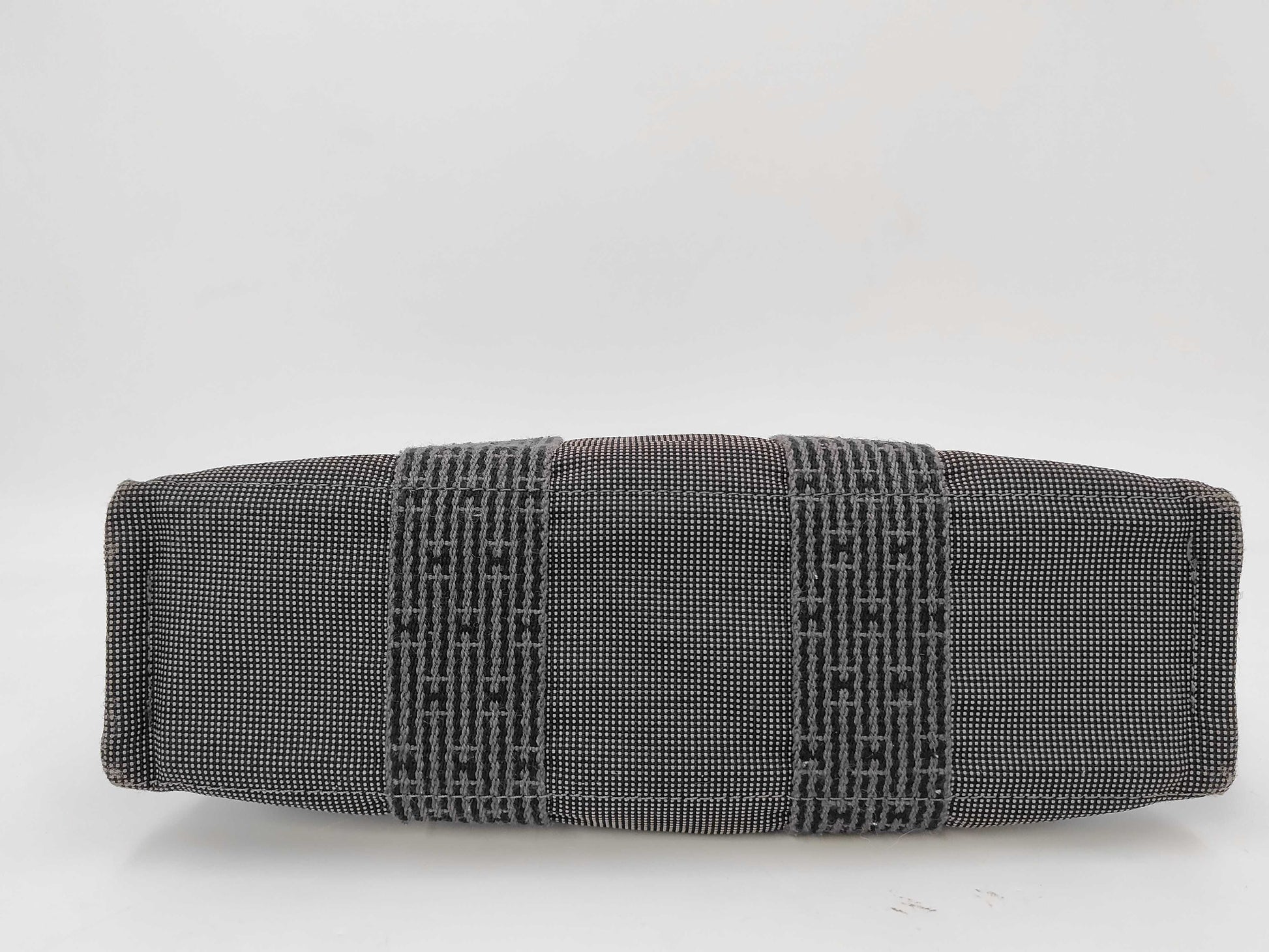 HERMES Canvas Air Line PM Mini Tote Bag Gray Handbag