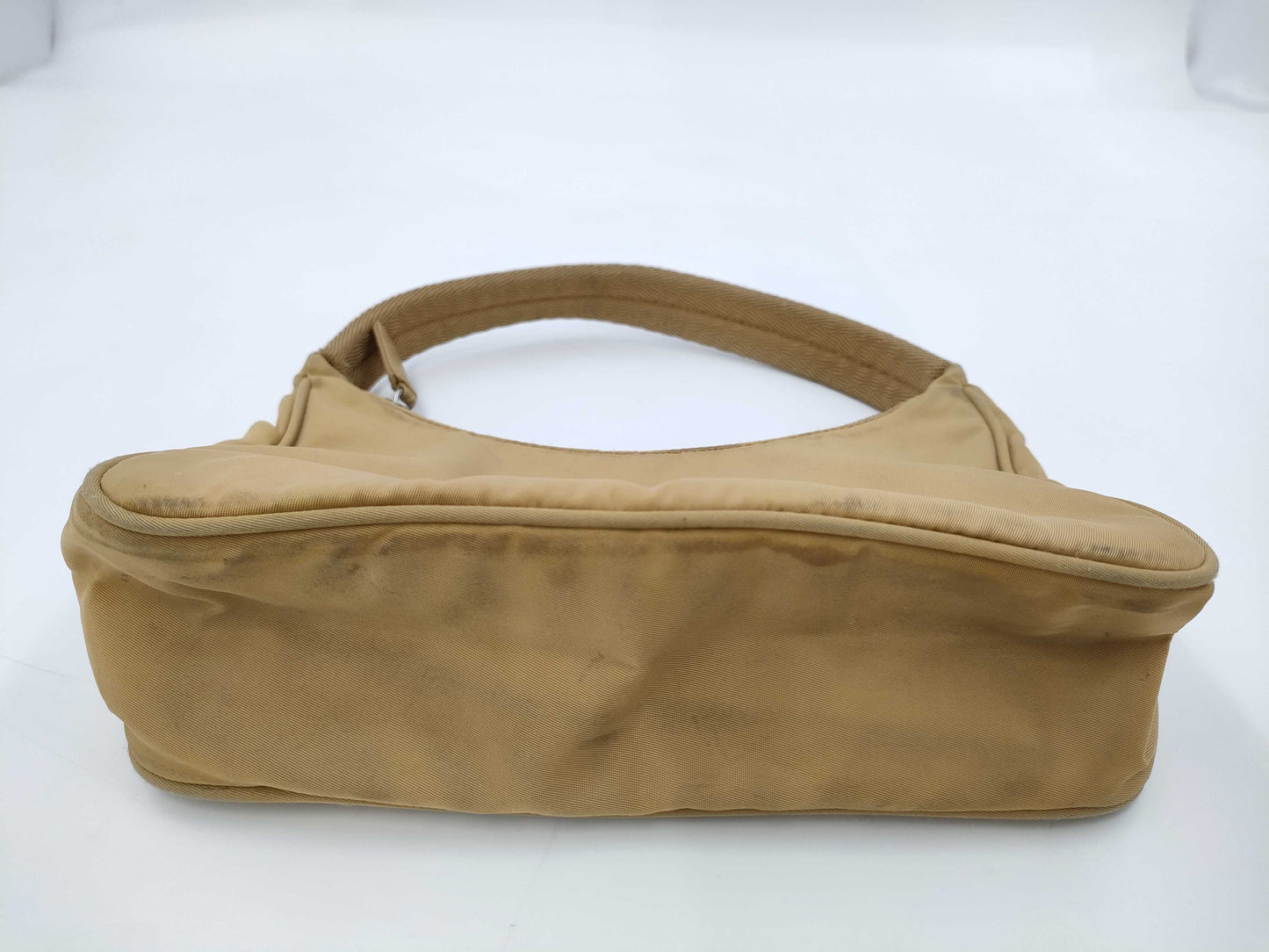 PRADA Mini Purse Triangle Logo Accessory Pouch Yellow Nylon Bag