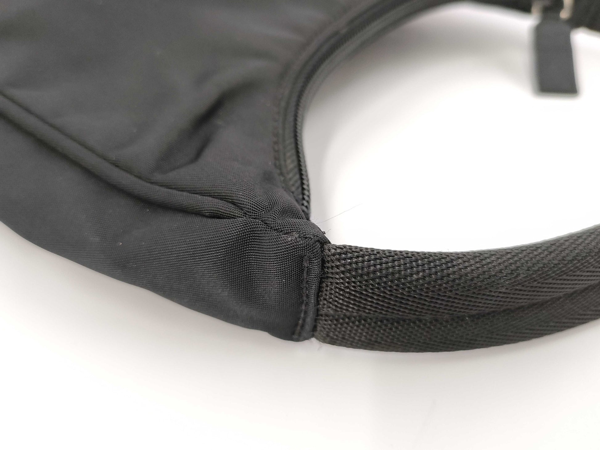 PRADA Mini Handbag Triangle Logo Accessory Pouch Black Nylon Bag