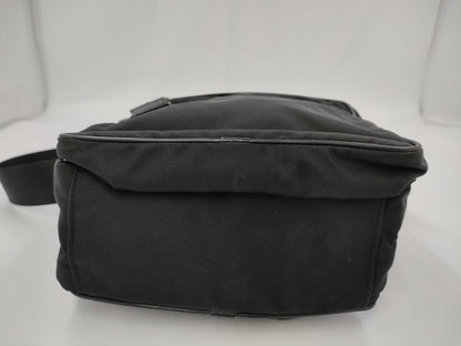 PRADA Nylon Triangle Logo Black Shoulder Bag