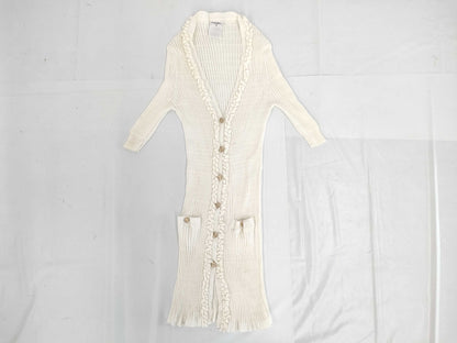 CHANEL 09P Coco Button Long Cardigan Size 42 Dress