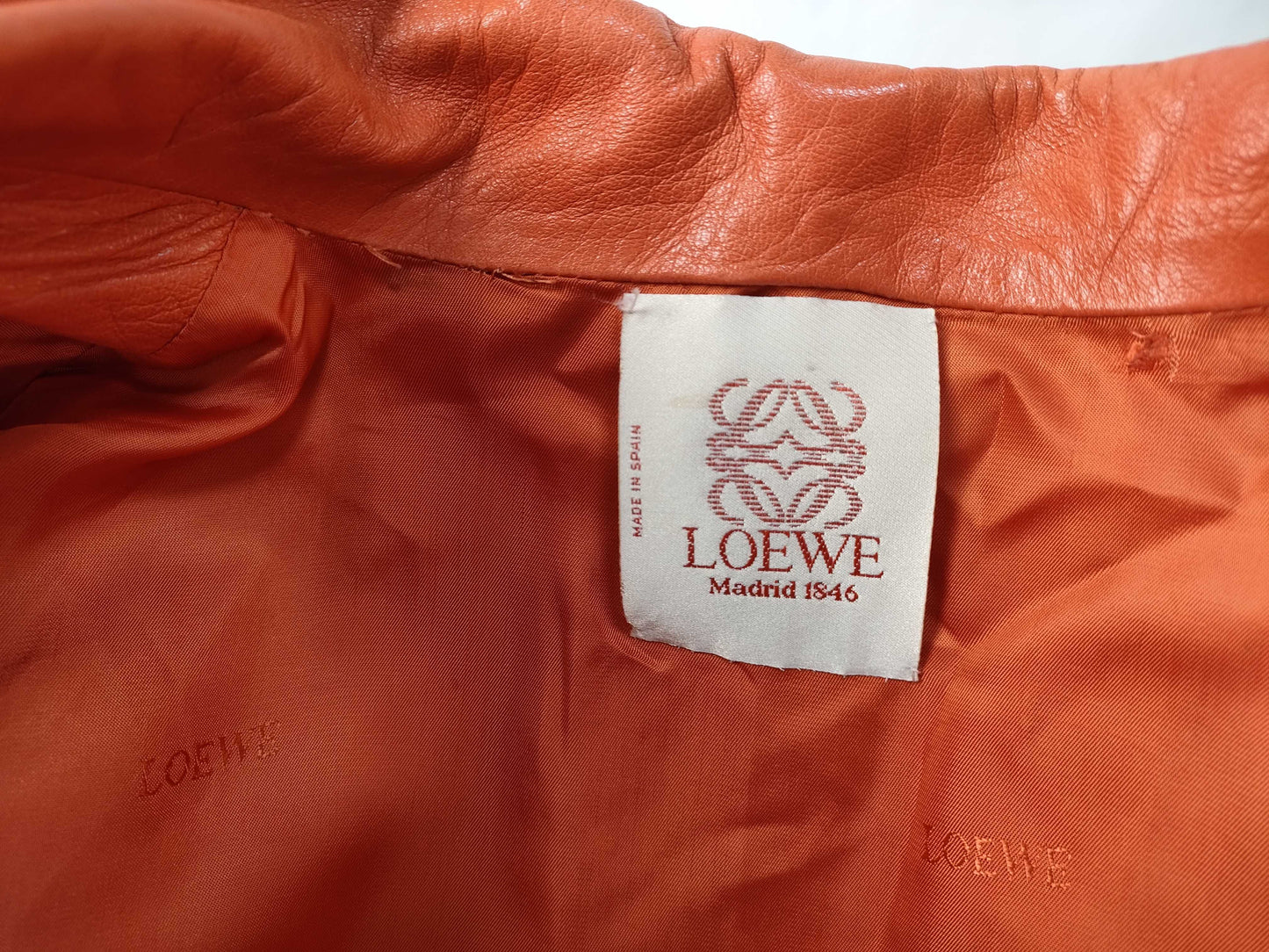 LOEWE Leather Jacket Orange Jacket