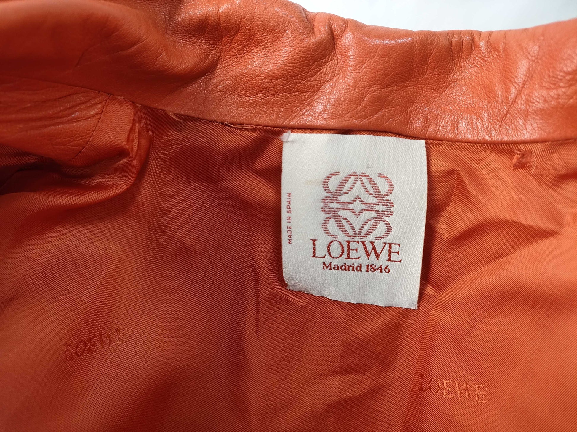 LOEWE Leather Jacket Orange Jacket