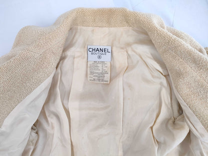 CHANEL 93P Tweed Jacket with Gold Buttons, Size 42
