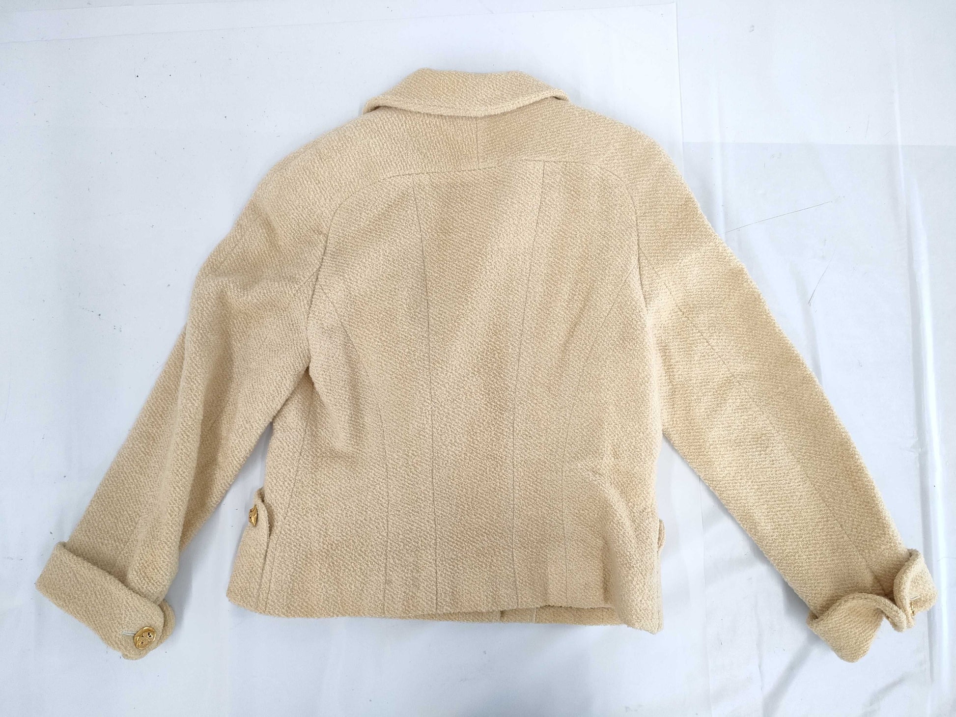 CHANEL 93P Tweed Jacket with Gold Buttons, Size 42