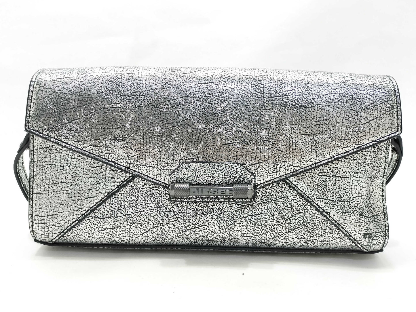 DIESEL Silver Handbag, Excellent Condition, Clutch Bag