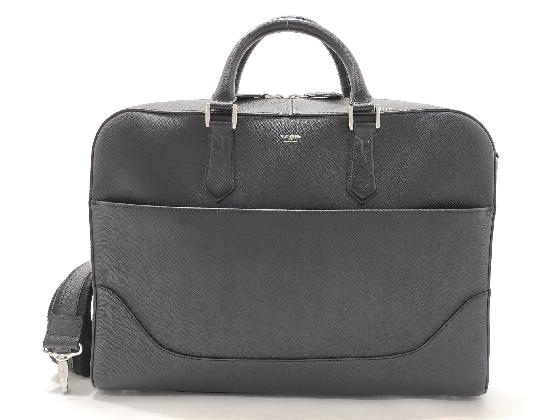 PELLE MORBIDA 2-Way Briefcase, Black, Business Bag