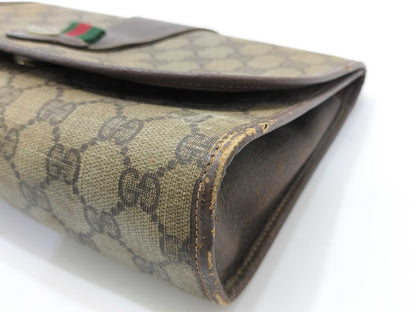 GUCCI GG Supreme GUCCI Clutch Bag GG Supreme PVC Clutch Bag