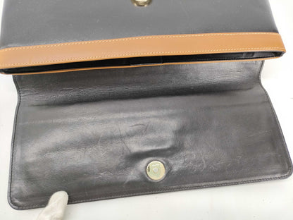 CELINE Black Carriage Hardware Clutch Bag