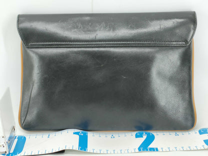 CELINE Black Carriage Hardware Clutch Bag