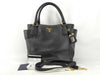 PRADA Vitello Dino 2-way black tote bag