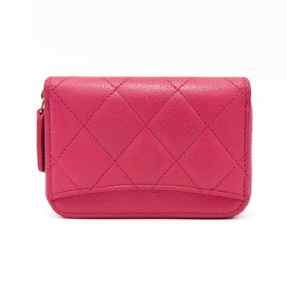 CHANEL CHANEL Matlasse Caviar Skin Coin Case Pink Gold Fittings Box & Storage Bag Included Coin Case