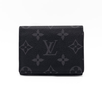 LOUIS VUITTON LOUIS VUITTON Monogram Eclipse Ampelope Cartoduvisit M12874 Black Card Case RFID Verified Box Included Card Case, Pass Case, Business Card Holder