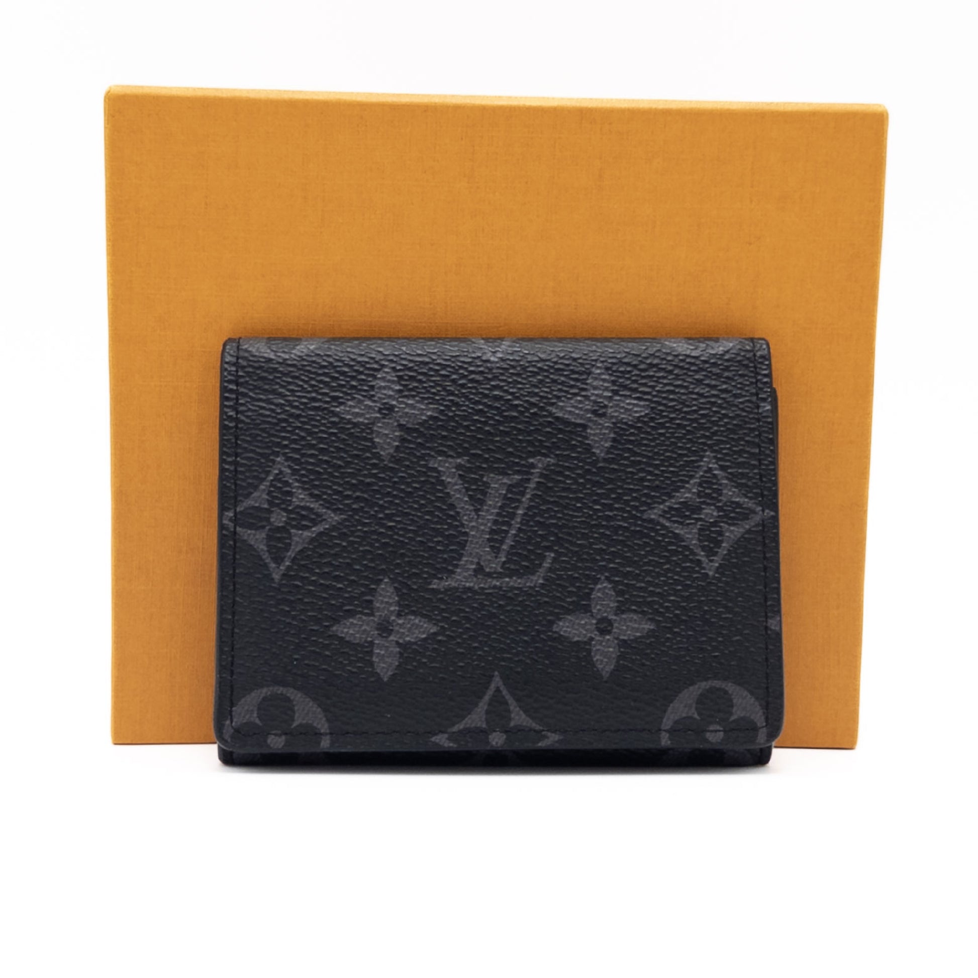 LOUIS VUITTON LOUIS VUITTON Monogram Eclipse Ampelope Cartoduvisit M12874 Black Card Case RFID Verified Box Included Card Case, Pass Case, Business Card Holder