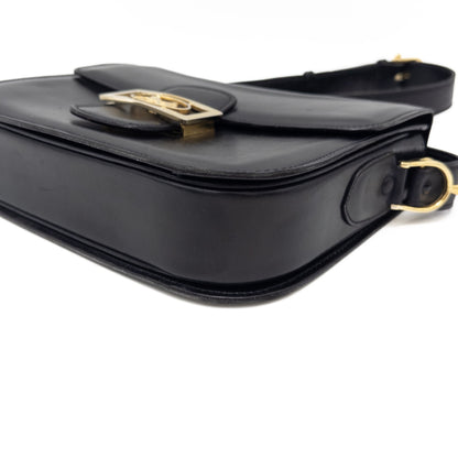 CELINE CELINE Carriage Fittings Leather Shoulder Bag Black Shoulder Bag