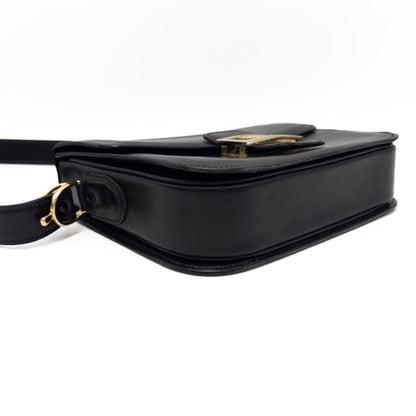 CELINE CELINE Carriage Fittings Leather Shoulder Bag Black Shoulder Bag