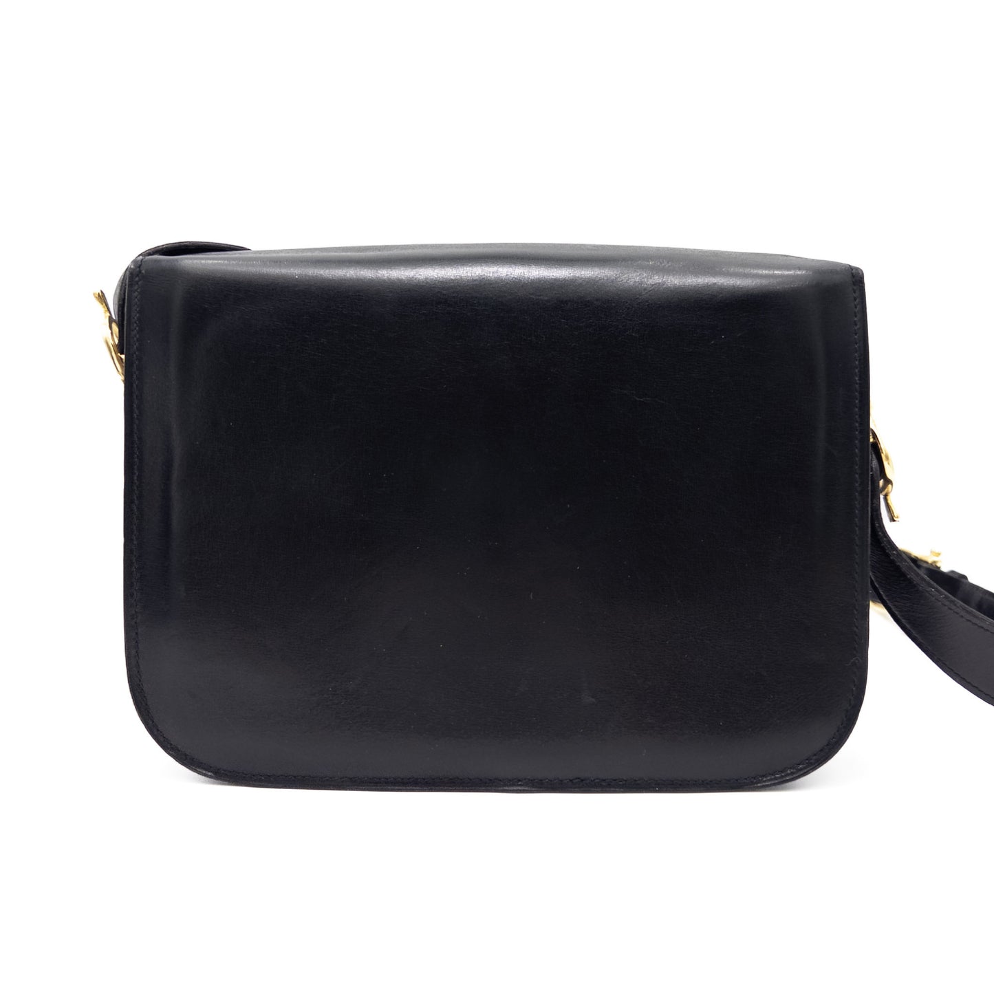 CELINE CELINE Carriage Fittings Leather Shoulder Bag Black Shoulder Bag