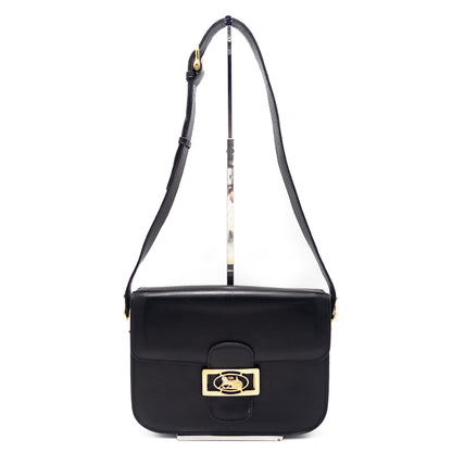 CELINE CELINE Carriage Fittings Leather Shoulder Bag Black Shoulder Bag