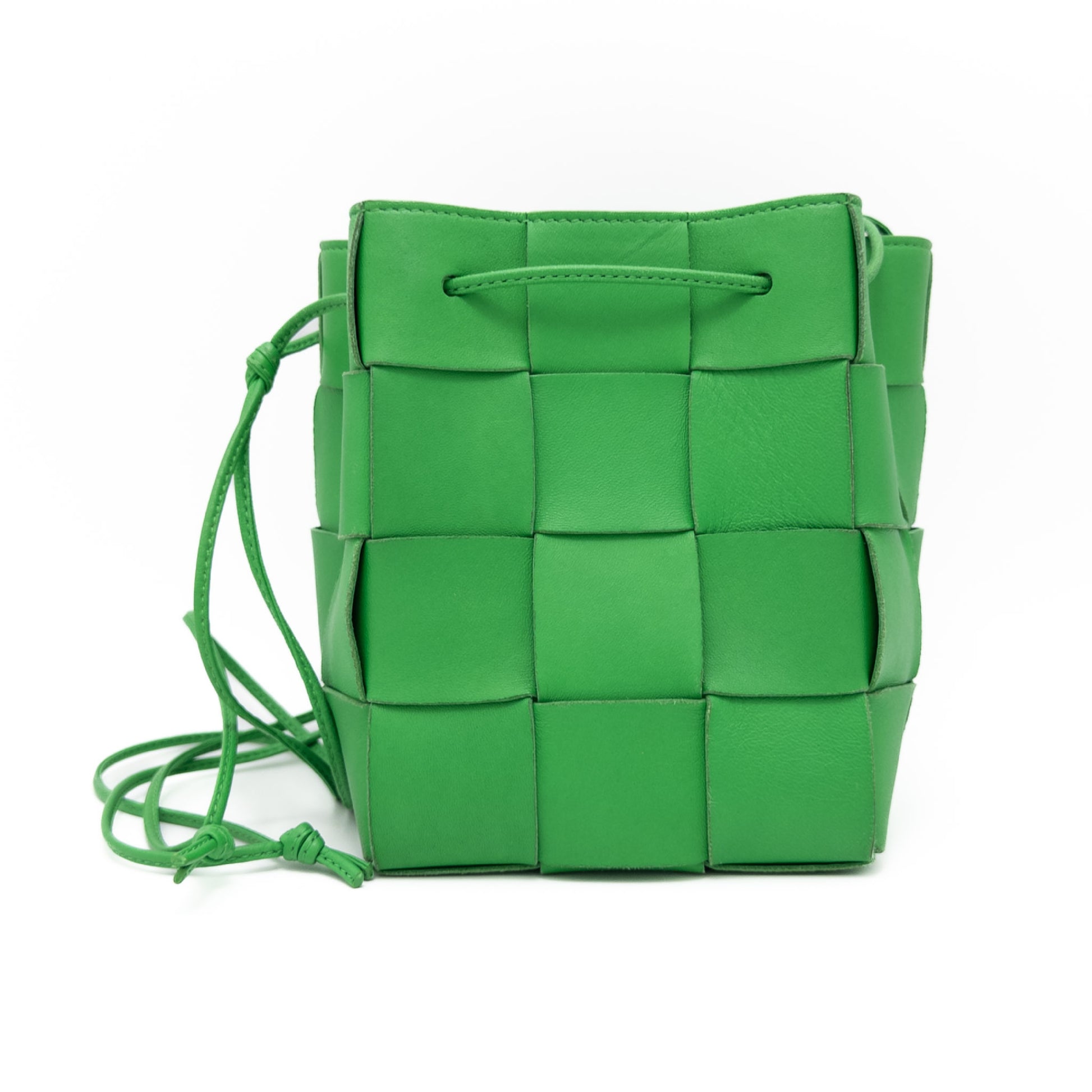 BOTTEGA VENETA BOTTGA VENETA Bottega Maxi Intrecciato Cassette Mini Crossbody Bag Leather Shoulder Bag Green Storage Bag Included Shoulder Bag