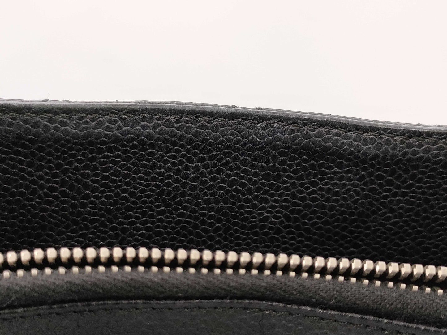 CHANEL GST Caviar Skin Black Gold Hardware Chain Tote Bag