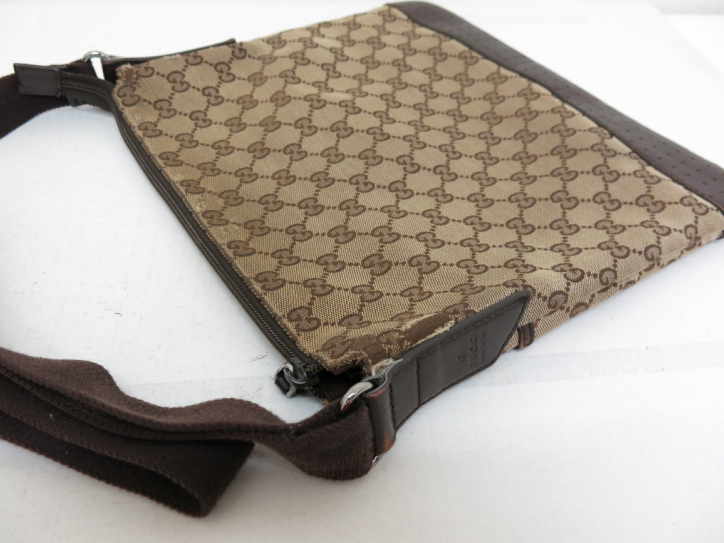 GUCCI GG Canvas GG Supreme Sherry Calfskin Shoulder Tote Bag 3-Piece Bag