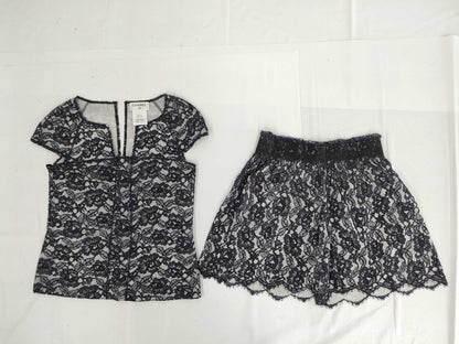 CHANEL Camellia Lace Floral Print Short Sleeve Set Size 38 Other Apparel