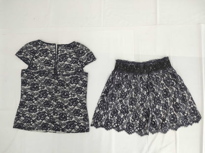 CHANEL Camellia Lace Floral Print Short Sleeve Set Size 38 Other Apparel