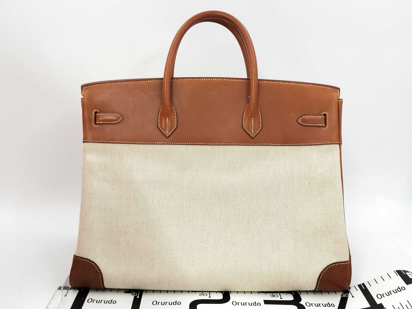 HERMES Birkin 40 Natural Ash/Valenia GP Hardware Handbag