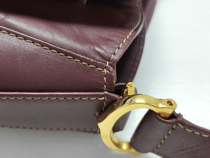Cartier Must, Cartier Drawstring Shoulder Calf Bordeaux Shoulder Bag