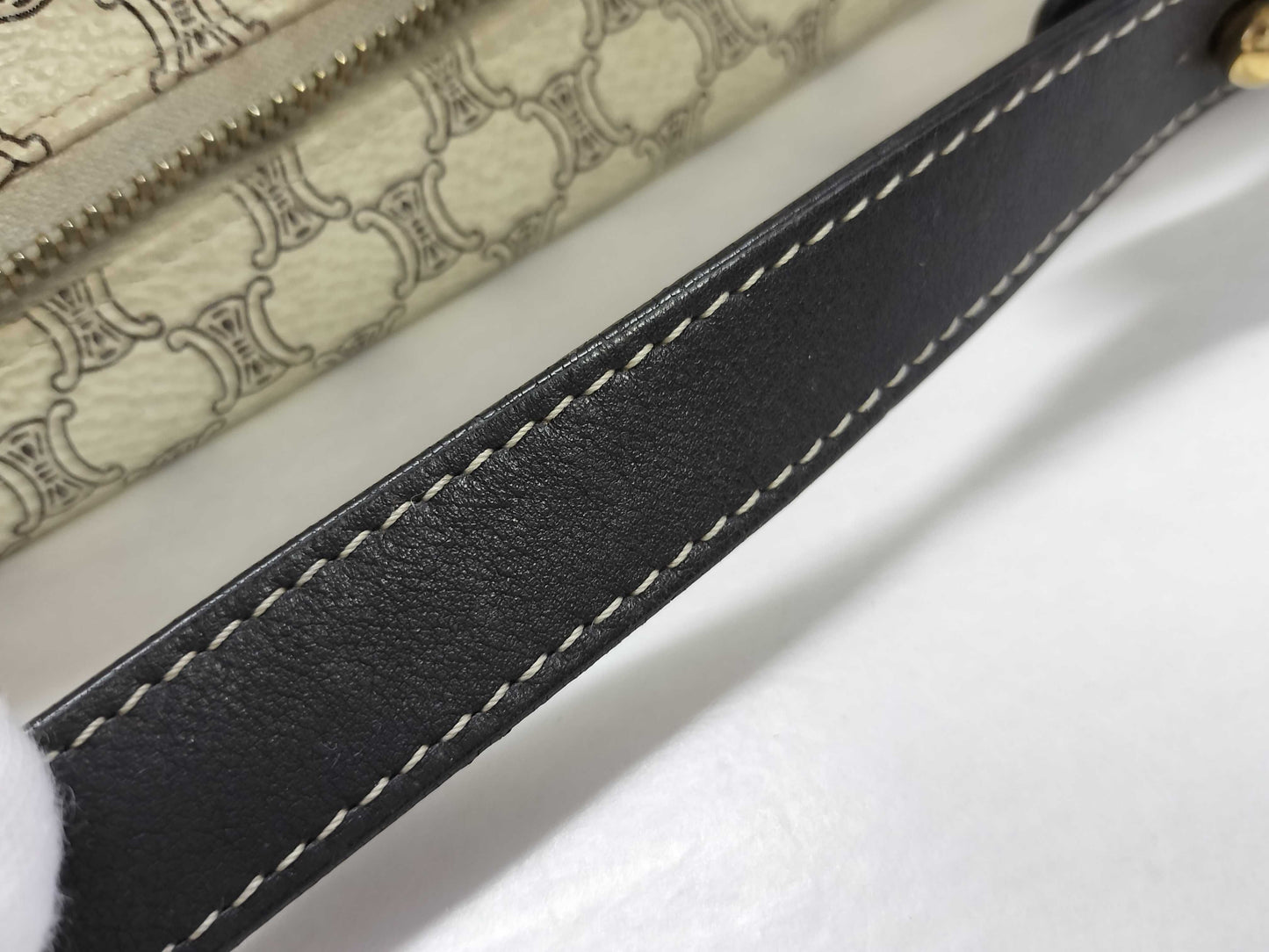 CELINE Celine Accessory Pouch PVC Ivory Handbag