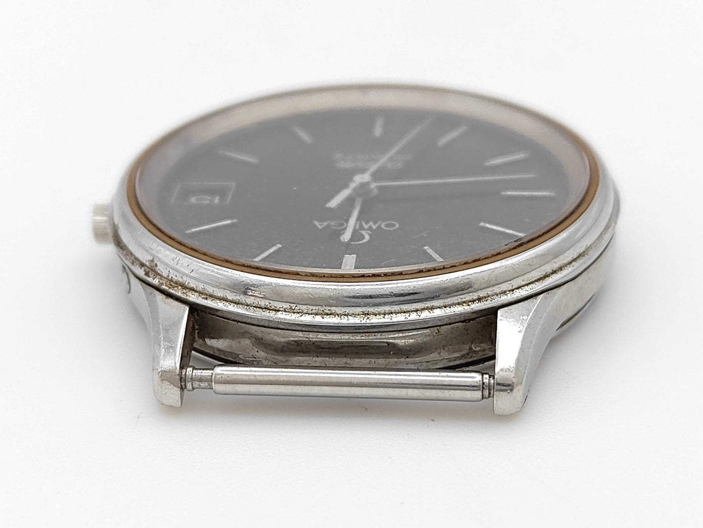 OMEGA 1332 Quartz Black Dial Boys Watch