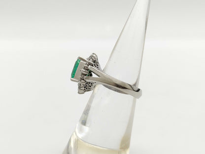 E3.07ct D0.48ct Pt900 7.3g Ring 