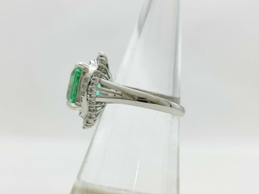 E3.75ct D0.60ct Pt900 7.9g Ring 
