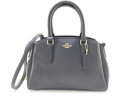 COACH Leather 2way Shoulder Bag Black Handbag